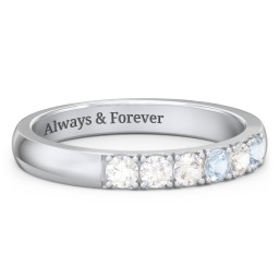 3 - 11 Gemstone Affinity Ring in 925 Sterling Silver with Diamond, Cubic Zirconia, Aquamarine, Pink Tourmaline, and Amethyst