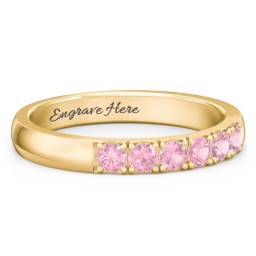 3 - 11 Gemstone Affinity Ring in 10K Solid Yellow Gold with Pink Tourmaline
