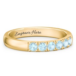 3 - 11 Gemstone Affinity Ring in 10K Solid Yellow Gold with Blue Topaz