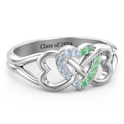 Triple Heart Infinity Ring
