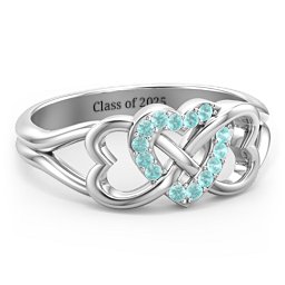 Triple Heart Infinity Ring