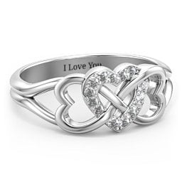 Triple Heart Infinity Ring