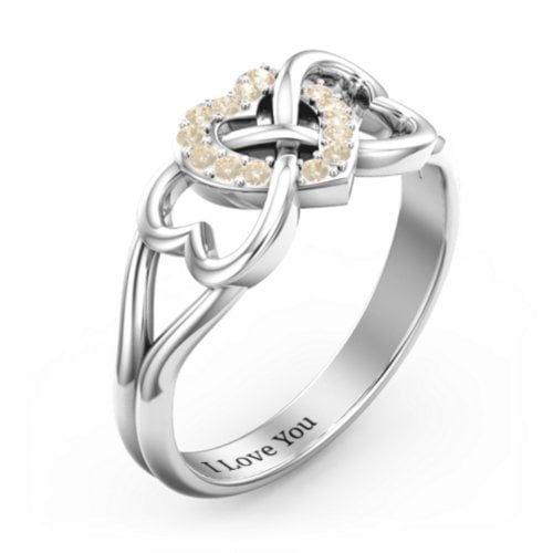 Triple Heart Infinity Ring