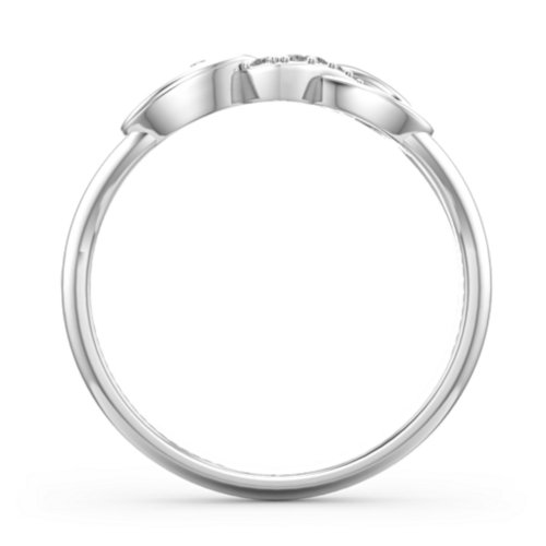 Triple Heart Infinity Ring – Sterling Silver with White Premium Zirconia