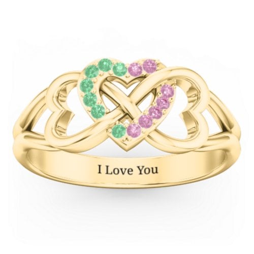 Triple Heart Infinity Ring