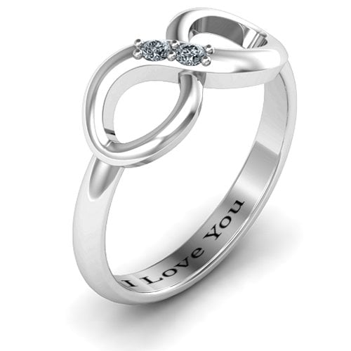 "Twosome" Infinity Ring – Sterling Silver with Cubic Zirconia