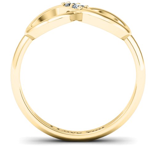 "Twosome" Infinity Ring – 10K Yellow Gold with Cubic Zirconia