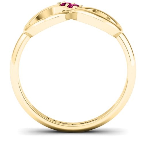 "Twosome" Infinity Ring – 10K Yellow Gold with Ruby