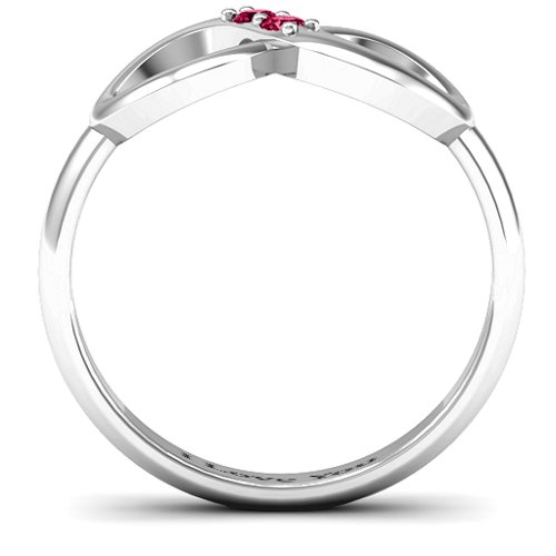 "Twosome" Infinity Ring – Sterling Silver with Ruby
