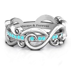 Imperative Love Infinity Ring – 10K Yellow Gold with Mint Premium Zirconia