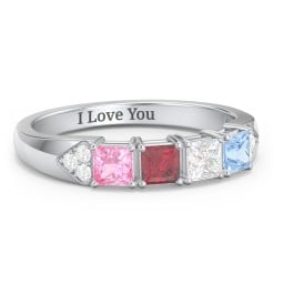 Classic 2-7 Princess Cut Ring with Accents