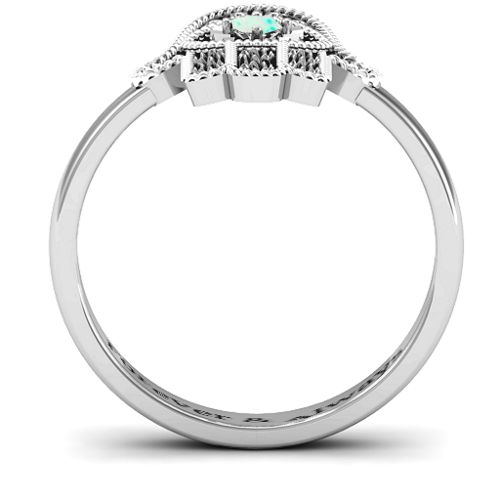 Protection Hamsa Ring – Sterling Silver with Opal