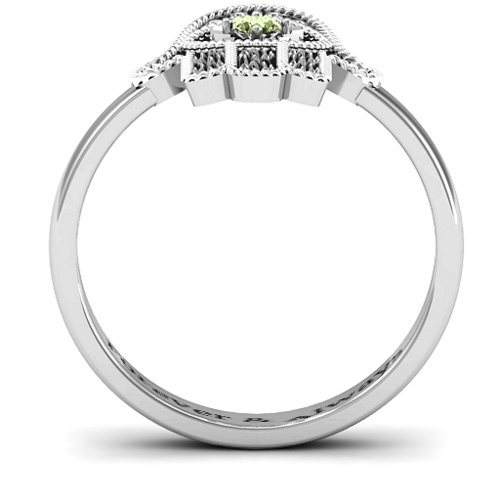Protection Hamsa Ring – Sterling Silver with Peridot