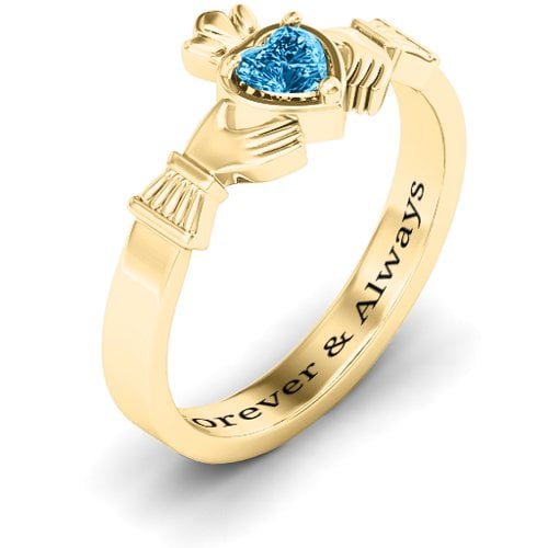 Heart Stone Claddagh Ring