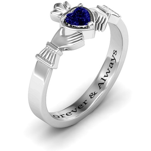 Heart Stone Claddagh Ring
