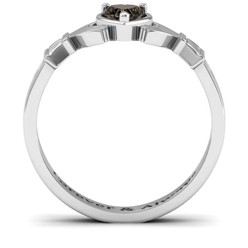 Heart Stone Claddagh Ring