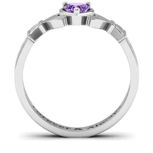 Heart Stone Claddagh Ring