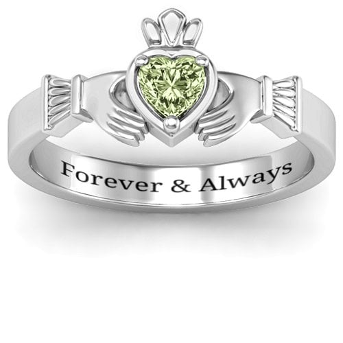 Heart Stone Claddagh Ring