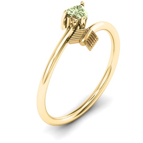 Heart & Arrow Ring – 18K Gold Plated Silver with Peridot