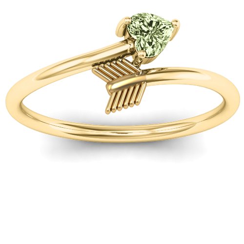 Heart & Arrow Ring – 18K Gold Plated Silver with Peridot