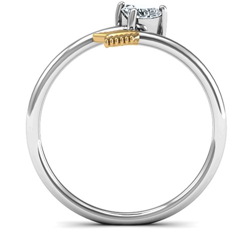 Heart & Arrow Ring – 10K White Gold with Cubic Zirconia