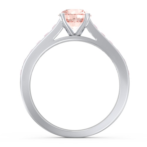 Elegant Duchess Ring with Shoulder Accents – Sterling Silver with Morganite and Pink Tourmaline