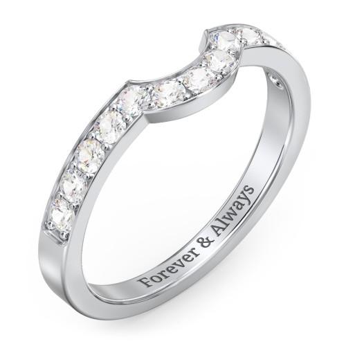 U-Shape Shadow Ring – 10K White Gold with Cubic Zirconia