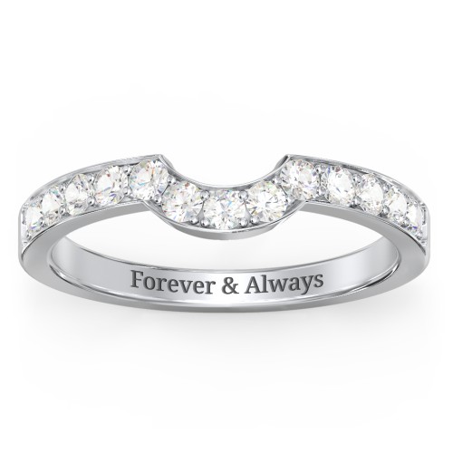 U-Shape Shadow Ring – 10K White Gold with Cubic Zirconia