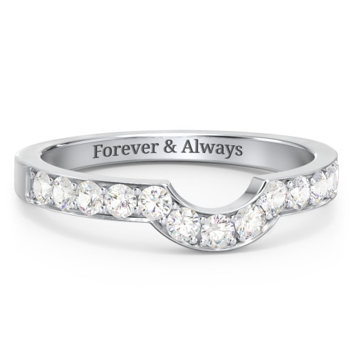 U-Shape Shadow Ring – 10K White Gold with Cubic Zirconia