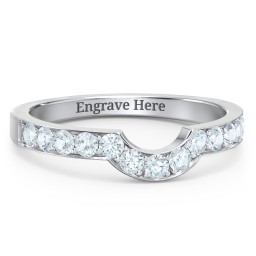 U-Shape Shadow Ring in 925 Sterling Silver with Aquamarine
