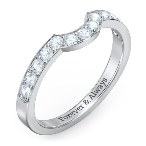 U-Shape Shadow Ring – Sterling Silver with Aquamarine