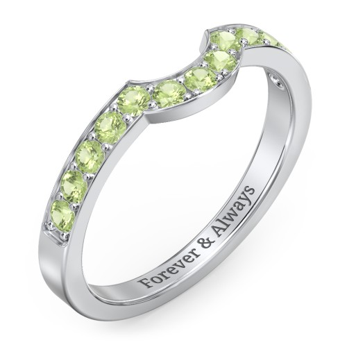 U-Shape Shadow Ring – Sterling Silver with Peridot