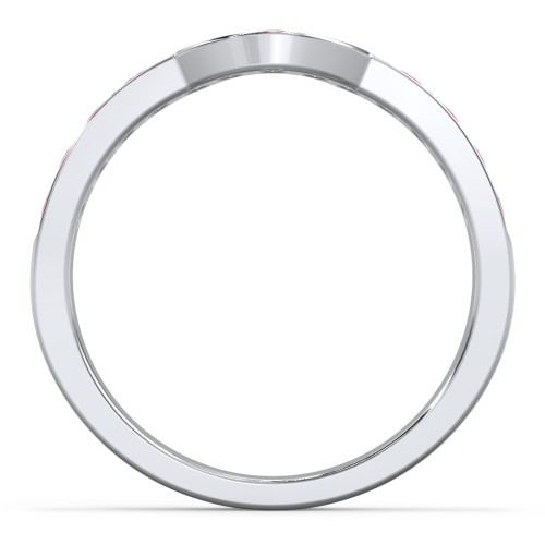 U-Shape Shadow Ring – Sterling Silver with Garnet