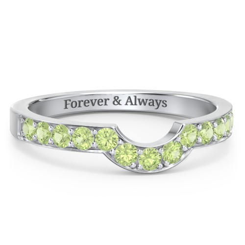 U-Shape Shadow Ring – Sterling Silver with Peridot