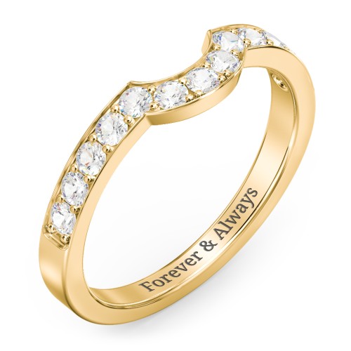 U-Shape Shadow Ring – 10K Yellow Gold with Cubic Zirconia
