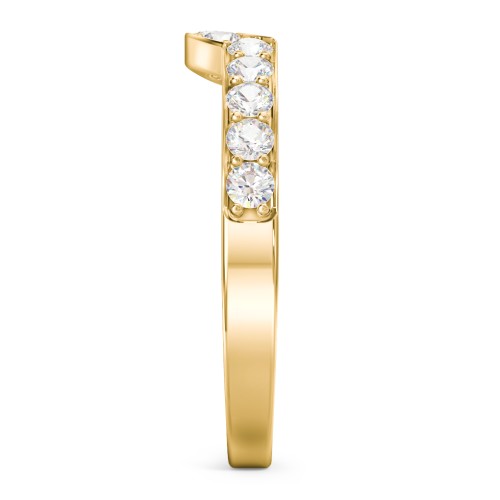 U-Shape Shadow Ring – 10K Yellow Gold with Cubic Zirconia