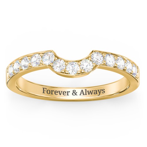 U-Shape Shadow Ring – 10K Yellow Gold with Cubic Zirconia