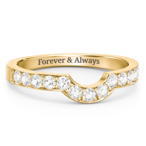 U-Shape Shadow Ring – 10K Yellow Gold with Cubic Zirconia