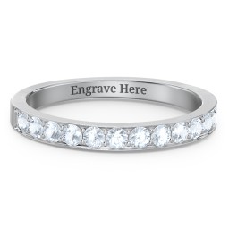 Classic Half Eternity Ring in 925 Sterling Silver with Aquamarine
