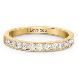 Classic Half Eternity Ring in 10K Solid Yellow Gold with Diamond