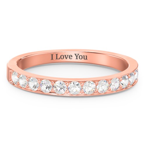 Classic Half Eternity Ring – 10K Rose Gold with Cubic Zirconia