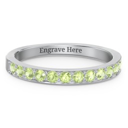 Classic Half Eternity Ring in 925 Sterling Silver with Peridot