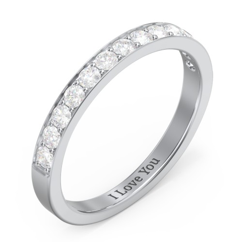 Classic Half Eternity Ring – Sterling Silver with Diamond