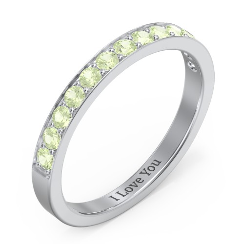 Classic Half Eternity Ring – Sterling Silver with Peridot