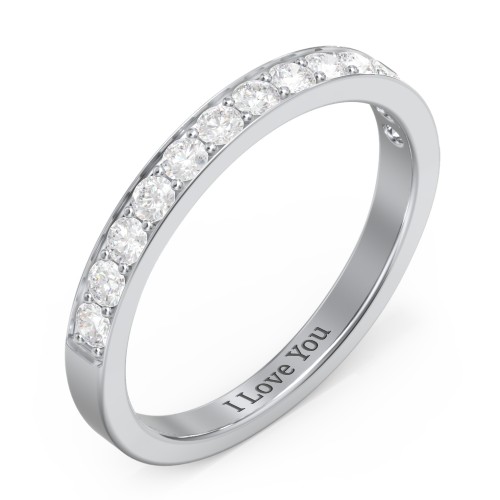 Classic Half Eternity Ring – Sterling Silver with White Premium Zirconia