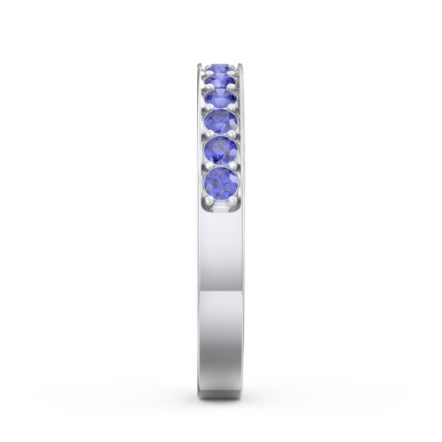 Classic Half Eternity Ring – Sterling Silver with Blue Sapphire