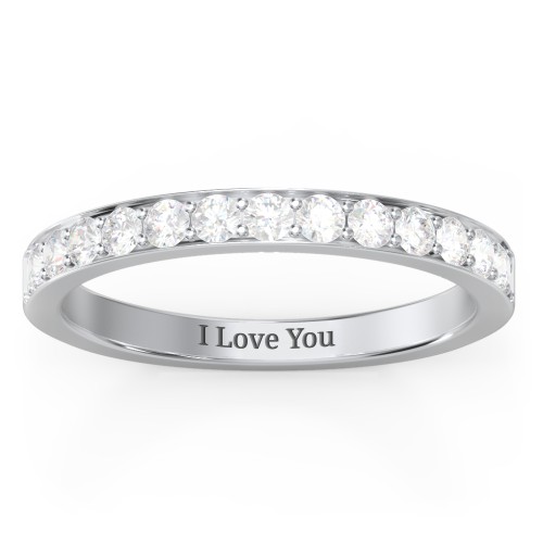 Classic Half Eternity Ring – Sterling Silver with Diamond