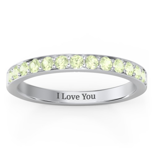 Classic Half Eternity Ring – Sterling Silver with Peridot