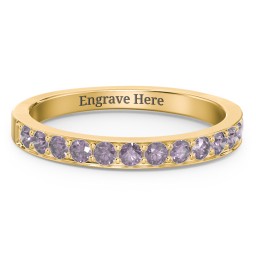 Classic Half Eternity Ring in 10K Solid Yellow Gold with Alexandrite