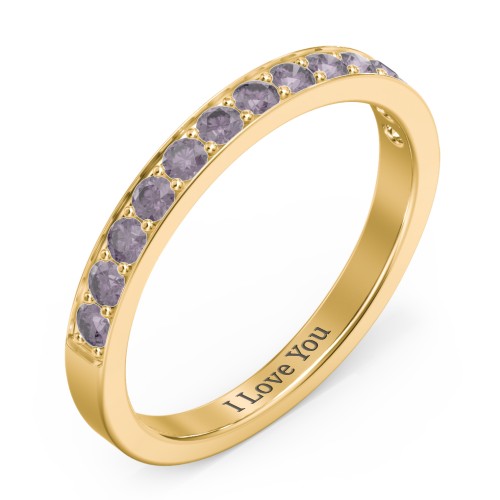 Classic Half Eternity Ring – 10K Yellow Gold with Alexandrite